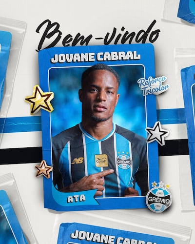 Jovane Cabral, nuevo futbolista del Gremio de Porto Alegre.