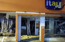 El banco Itaú de Katueté, asaltado el 30 de octubre de 2025.