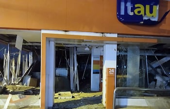 El banco Itaú de Katueté, asaltado el 30 de octubre de 2025.