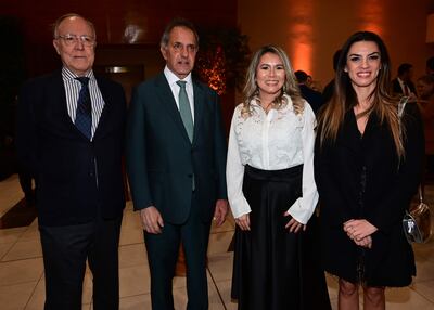 El embajador de Argentina, Guillermo Nielsen; el Secretario de Turismo, Deporte, y Ambiente de Argentina, Daniel Scioli; la Ministra de Turismo de nuestro país, Angie Duarte de Melillo; y la subsecretaria de Turismo Argentina, Yanina Martínez.