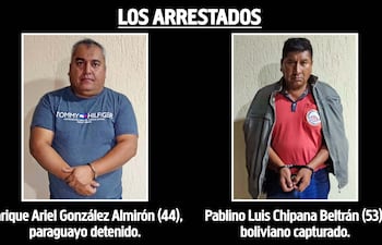 Enrique Ariel González Almirón, paraguayo que fue acusado por la Fiscalía, y Pablino Luis Chipana Beltrán, boliviano condenado en 2025.