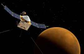 Nave espacial MAVEN de la NASA en Marte, imagen ilustrativa.