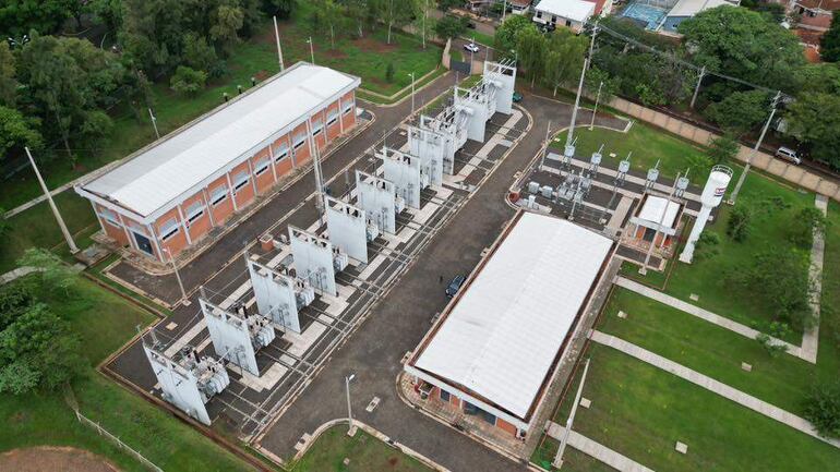 Vista aérea de subestación eléctrica inaugurada este jueves.