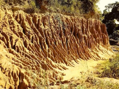 Las formaciones geológicas de la ciudad de Ypané. Un paisaje extraordinario que se puede admirar en el departamento Central.