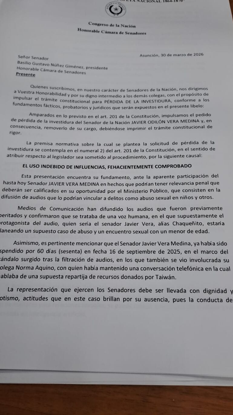Pedido de expulsión de Chaqueñito.
