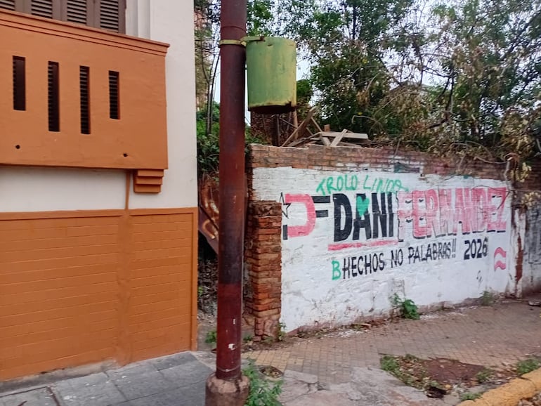 El basural se adornado por propaganda electoral y frente a pintatas de candidatos que aspiran a cargos en la Junta Municipal de Asunción. Foto: Pablo Otazú/ABC TV.