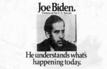 “En 1950, Cale Boggs quería proteger a los estadounidenses de Stalin. En 1972, Joe Biden quiere proteger a los estadounidenses de los criminales”. Anuncio de la campaña de Biden para senador, 1972.