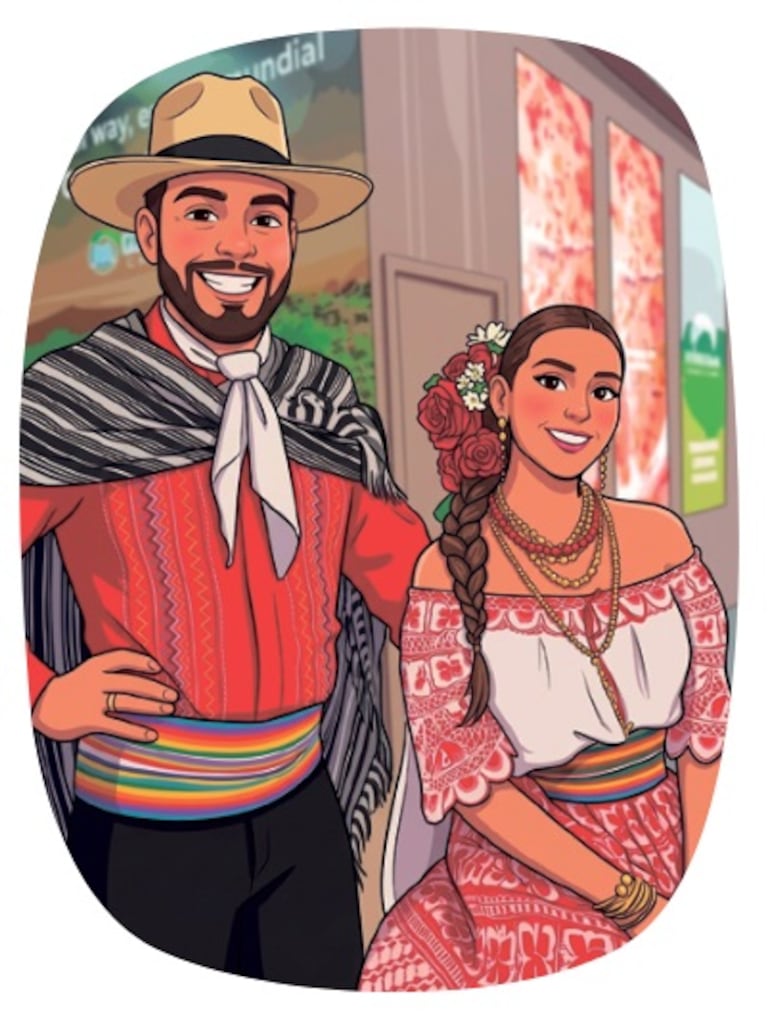 Bailarines de danza típica paraguaya.
