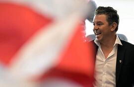 El argentino Marcelo Gallardo en la presentación del segundo ciclo como entrenador de River Plate en el estadio Monumental, en Buenos Aires.