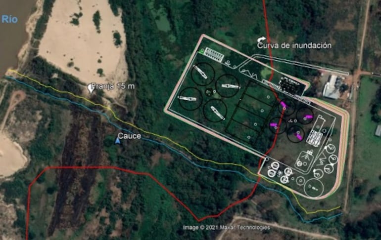 Planta cloacal prevista para la cuenca de Roque Alonso. 