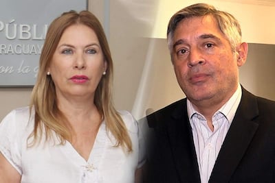 La fiscala Teresa Sosa Laconich y el ministro de Educación, Luis Ramírez.