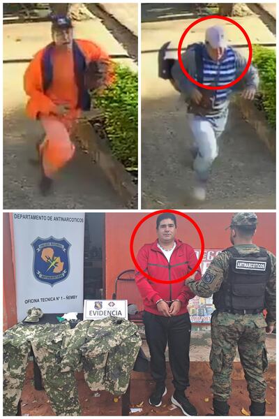 Arriba: Los dos asaltantes que balearon a un cambista en Encarnación. Abajo, Liberato Villamayor González, capturado en Guarambaré.