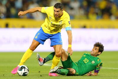 Cristiano Ronaldo en acción en el partido que Al Nassr ganó ayer por la Copa Árabe de Campeones.