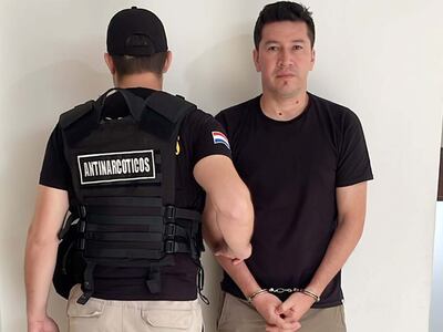 Víctor Hugo Centurión Miranda, alias Centu, exarquero de Olimpia encarcelado por narcotráfico. Se presento ayer en la Fiscalía.