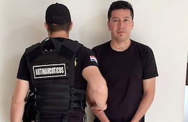 Víctor Hugo Centurión Miranda, alias Centu, exarquero de Olimpia encarcelado por narcotráfico. Se presento ayer en la Fiscalía.