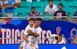 Damián Josué Bobadilla Benítez, en el festejo de su gol para el São Paulo.