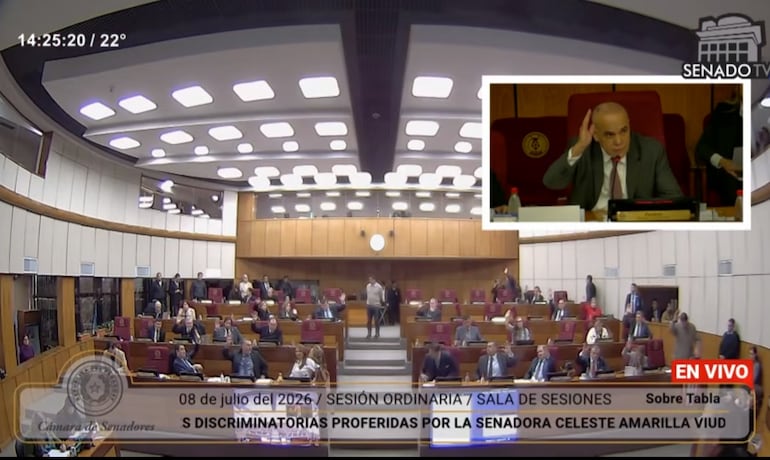 Momento en que se vota contra Celeste Amarilla.