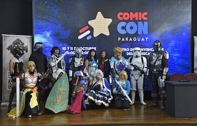 Cosplayers fueron parte de la presentación de la Comic Con Paraguay 2026, que se realizó hoy en el auditorio de la Biblioteca y Archivo Central del Congreso Nacional.