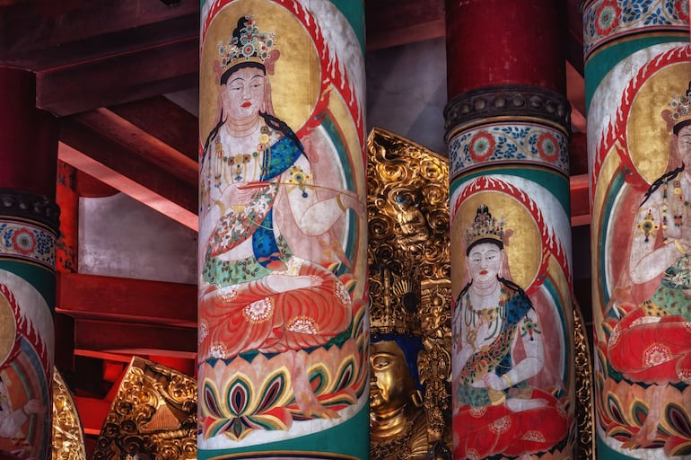 Menú tradicional japonés de desayuno matutino hecho en el monasterio koyasano del Monte Koya en Japón.