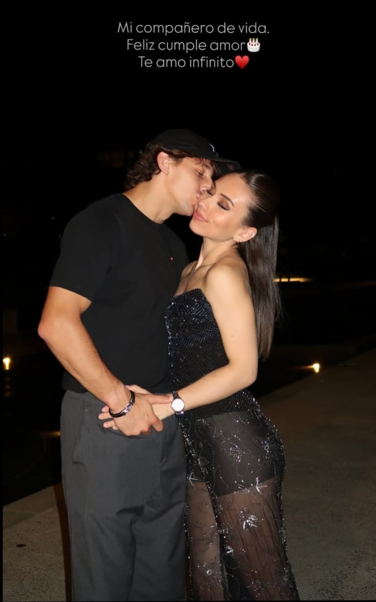 Con esta tierna imagen Jessica Marecos felicitó a Mati Galarza el día de su cumple. (Captura de la historia de Instagram de Jessica Marecos)