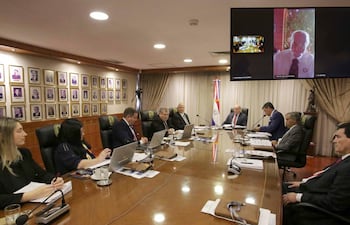 Sesión de la Corte Suprema de Justicia realizada en diciembre pasado donde los ministros hablaron de la reunión secreta en Mburuvicha Roga.