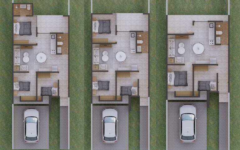 "Residencial San Miguel" presenta las plantas de sus viviendas de 2 y 3 habitaciones, diseñadas para brindar confort y funcionalidad.