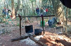 Campamento del EPP, en Yby Yaú, donde murieron las dos niñas de 11 años en una refriega.