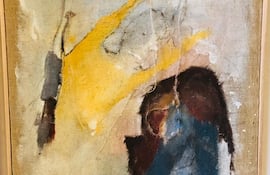 Pintura al temple de Carlos Rolandi que integra la exposición "Desasosiego"