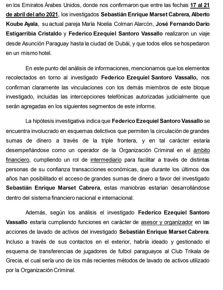 La carpeta fiscal de “A Ultranza PY” señala a Santoro Vasallo como hombre clave en el esquema de la organización criminal encabezada por Sebastián Marset y Alberto Koube.