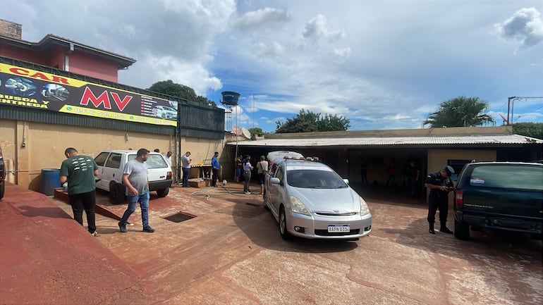 El lavadero Lava Car de Pedro Juan Caballero, donde ocurrió el homicidio.
