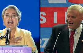 Esta combinación de fotografías de archivo, muestra a los candidatos presidenciales chilenos Jeannette Jara (izq.), de la coalición Unidad por Chile, y a José Antonio Kast (der.), del Partido Republicano.
