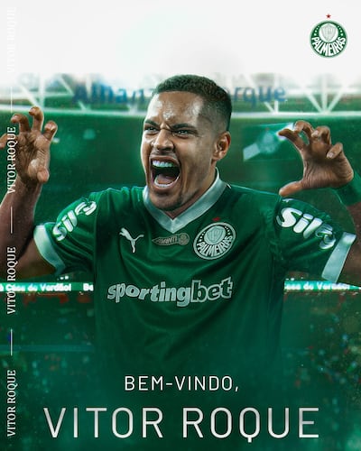 Vitor Roque, 20 años, nuevo jugador del Palmeiras.