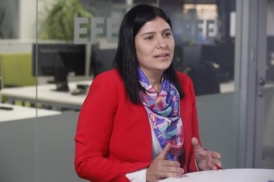 La viceministra de Comunicaciones de Paraguay, Alejandra Duarte, durante una entrevista con EFE.