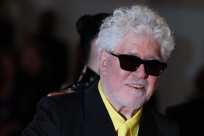 El director español Pedro Almodóvar luego de la proyección de "Amarga Navidad".