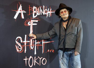 Johnny Depp en la presentación de su exhibición "A bunch of stuff".