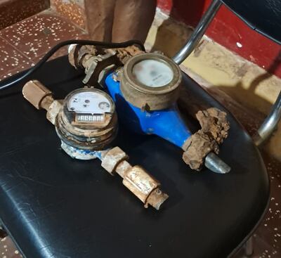 Los medidores de agua que fueron robados y recuperados por la Policía.