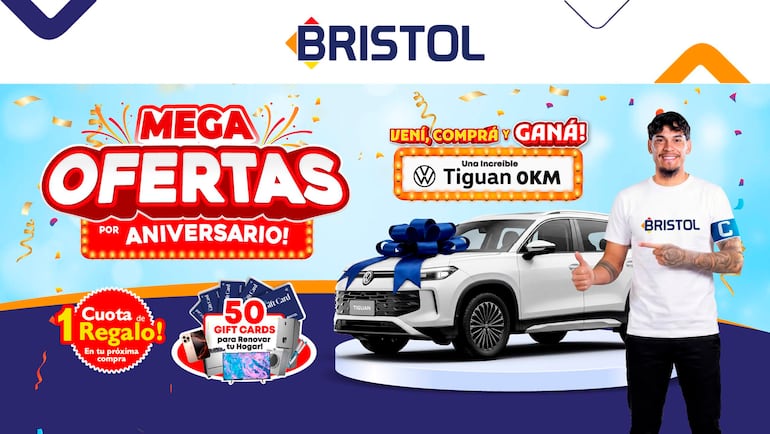 Bristol propone precios especiales, cuotas accesibles, financiación sin entrega inicial y una cuota de regalo en la próxima compra.