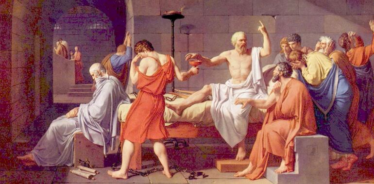 Jacques-Louis David: "La muerte de Sócrates" (La Mort de Socrate), 1787.