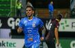 Stevens Gómez festeja su gol para Resistencia, que de perdedor pasó a ganador en La Arboleda contra Guaireña FC.
