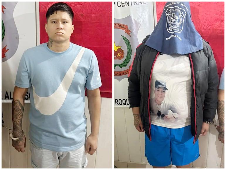 Fernando Javier Rotela Sanabria, alias Mata Gallo, y su hermano, alias Rotelita, cuando fueron capturados en la Expo de Mariano Roque Alonso.