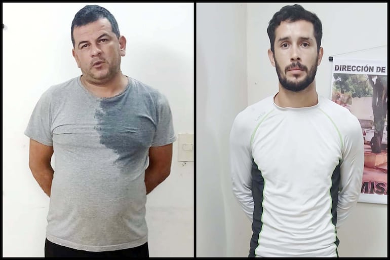 Eugenio Daniel Martínez y Néstor Javier Benítez Struway, capturados en Caraguatay.