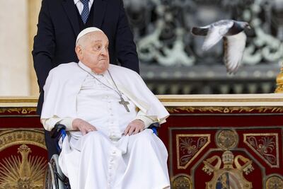VATICAN CITY (Vatican City State (Holy See)), 13/04/2025.- Pope Francis at the end of the Mass on Palm Sunday in St. Peter's Square at the Vatican, 13 April 2025. (Papa) EFE/EPA/FABIO FRUSTACI
