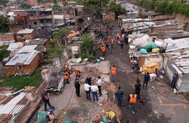Imagen del día después del incendio de la Chacarita.