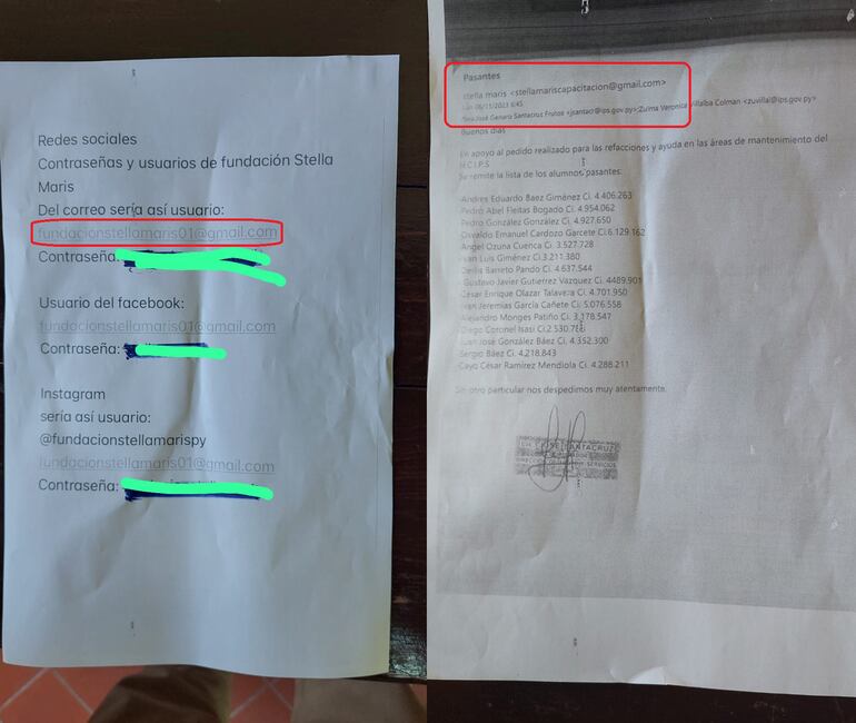 El correo de la fundación Stella Maris y el que forma parte de la investigación del caso IPS.