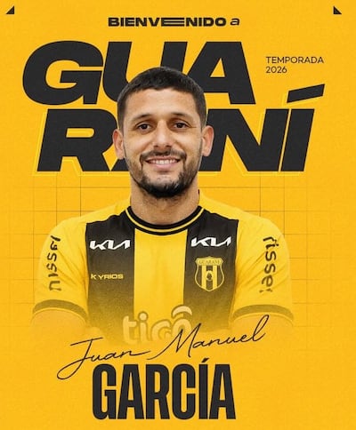 Juan Manuel García, nacido en Tandil el 14 de noviembre de 1992, es nuevo jugador de Guaraní.