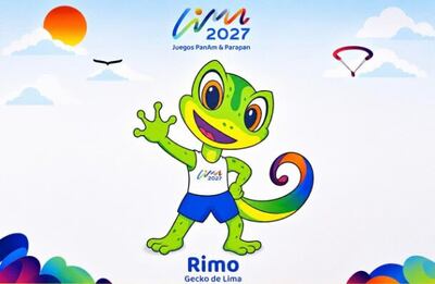 Rimo, la mascota oficial de los Juegos Panamericanos Lima 2027.