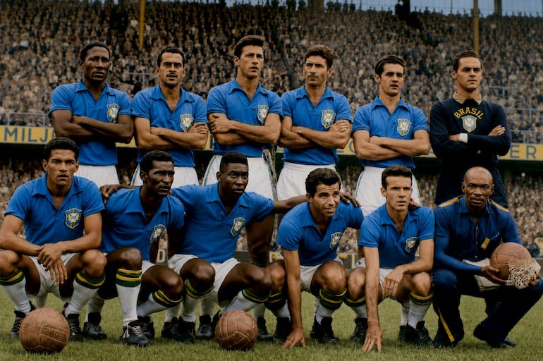 Selección de Brasil campeona del Mundial Suecia 1958.