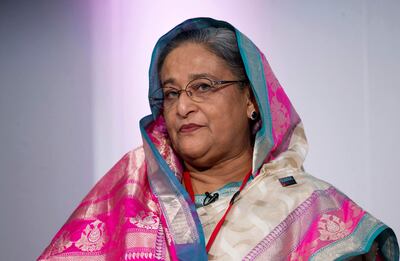 Sheikh Hasina, ex primera ministra de Bangladés.