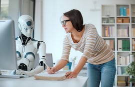 Concepto de inteligencia artificial en el trabajo.