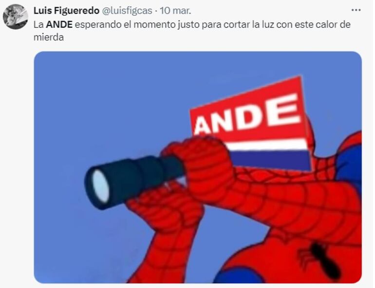 Meme por los cortes de energía eléctrica de la ANDE.